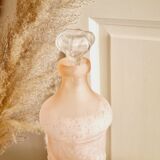 Pink frosted glass bottle, empoli italy