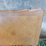 Louis XV coffee table in oak and cherry marquetry.