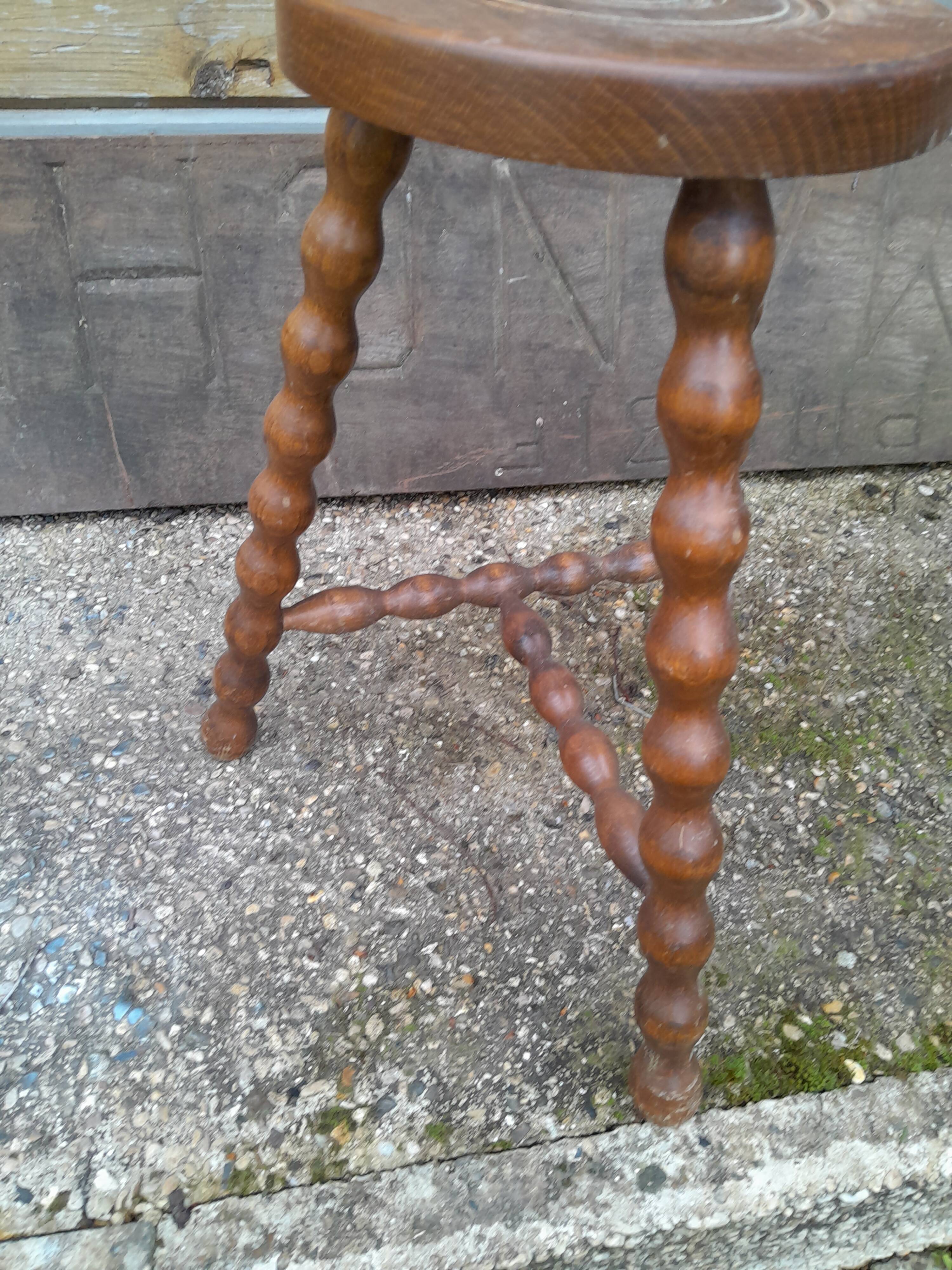 Vintage turned wooden harness or stool from the 1950s