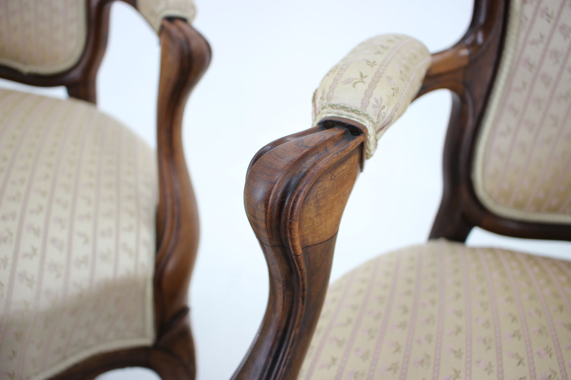 Pair of original danish rococo chairs 1900s