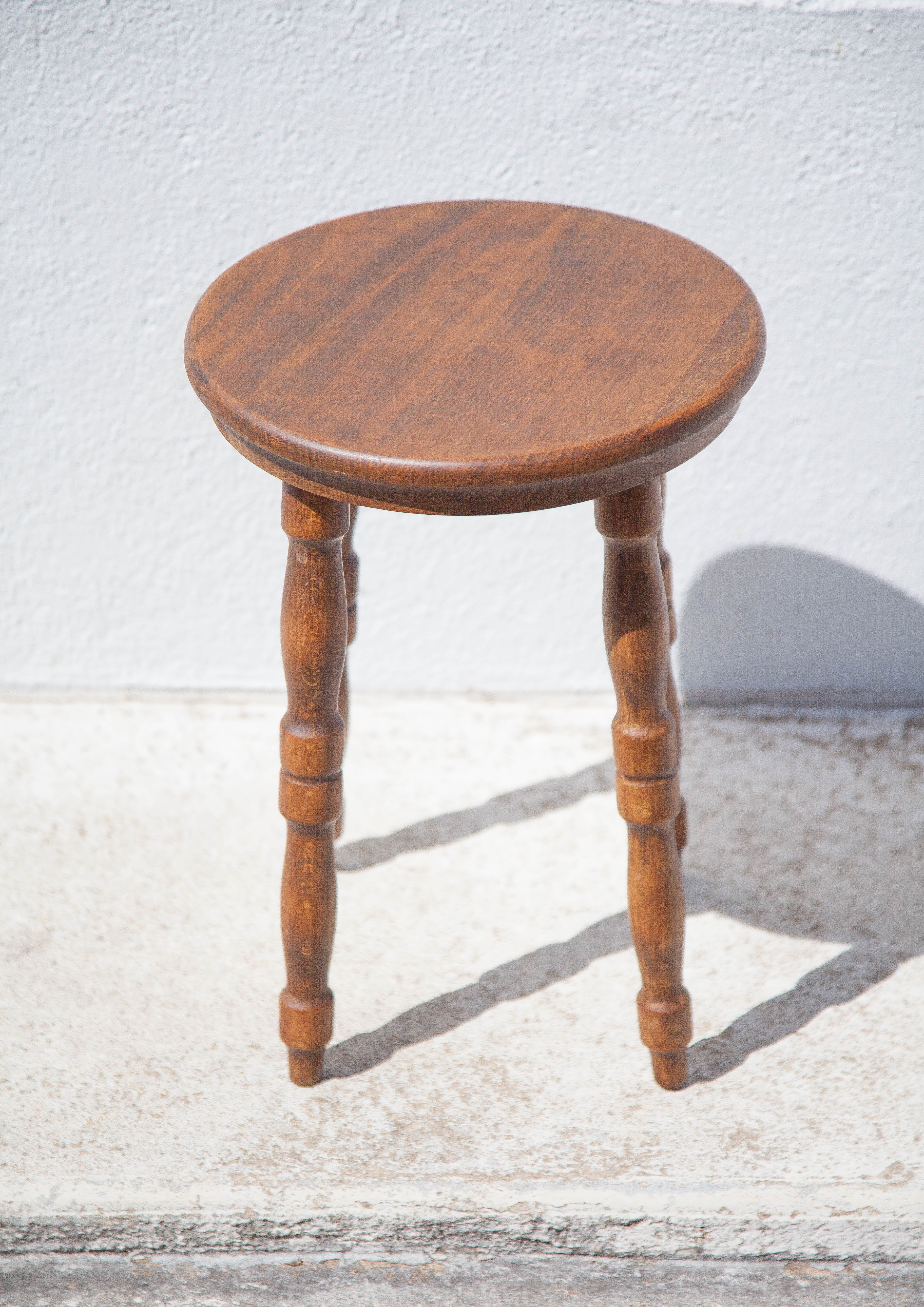 Vintage stool, wooden stool, side stool, plant holder