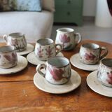 Stoneware coffee service signed Gustave Le Murier – 6 cups, 6 saucers