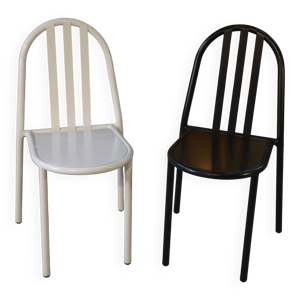 Paire de chaises blanche - noir