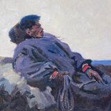 Painting HSP Samouchine (kyiv church) "The Mongol" St Petersburg 1966 Russian