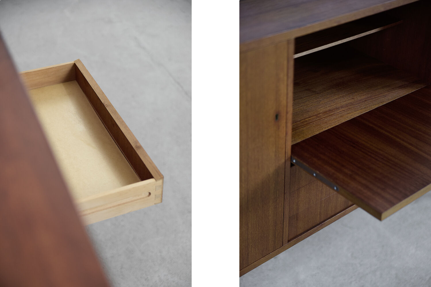 Scandinavian classic teak high sideboard with drawers, 1960s
