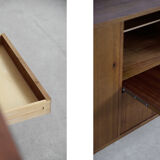 Buffet haut classique scandinave en teck avec tiroirs, années 1960