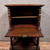 Gothic style secretary cabinet in solid oak circa 1850