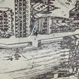 Corbeille à papier en métal décor Paris