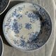 Set of 3 blue plates from Gien pottery, Fleurette model, D22.5.