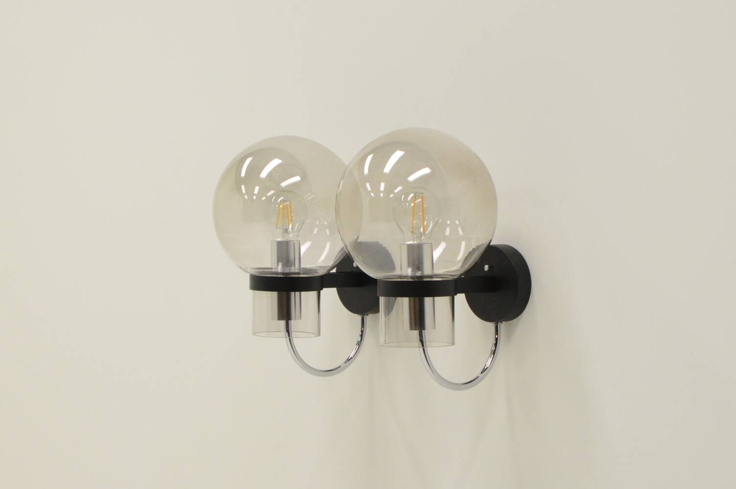 Set of 2 wall lamps by Glashütte Limburg, 1960s Germany.