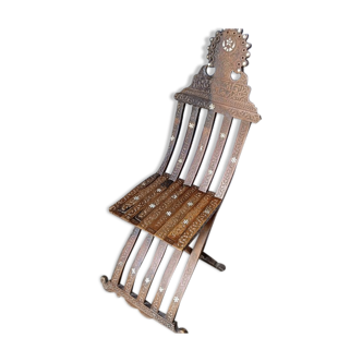 Syrian Chair early XXem carved / mother-of-pearl / foldable