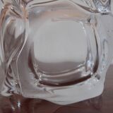 Large square solid glass ashtray