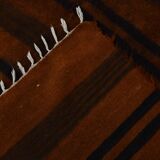 5x7 Striped Pattern Terracotta Vintage Kilim Rug, 146x220Cm