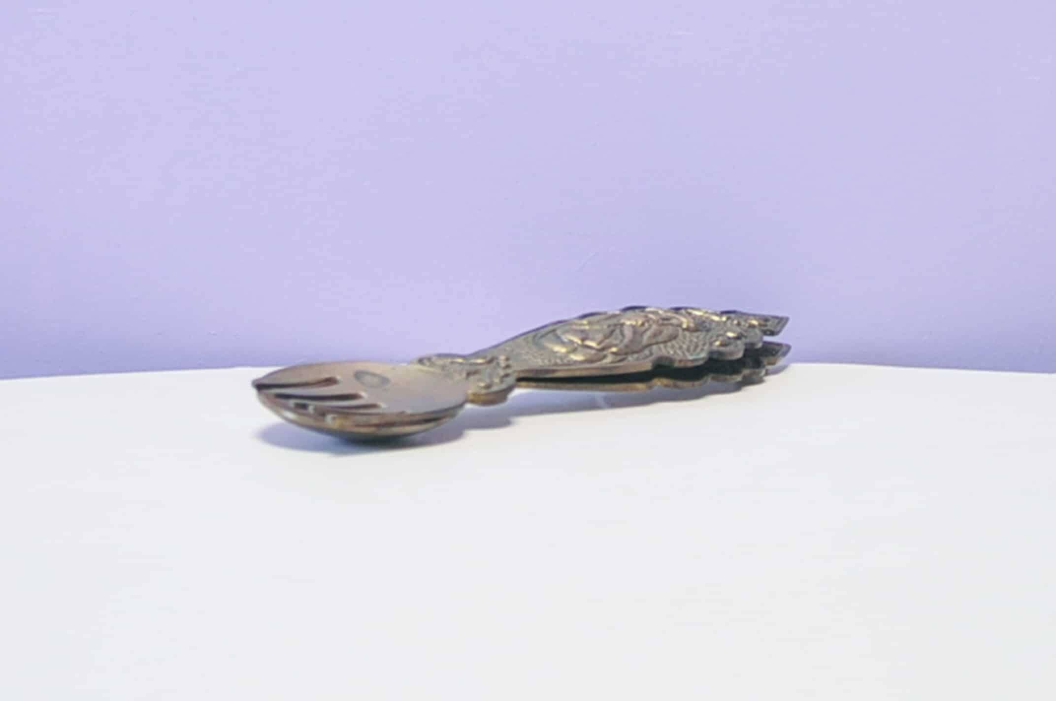Vintage brass serving spoons