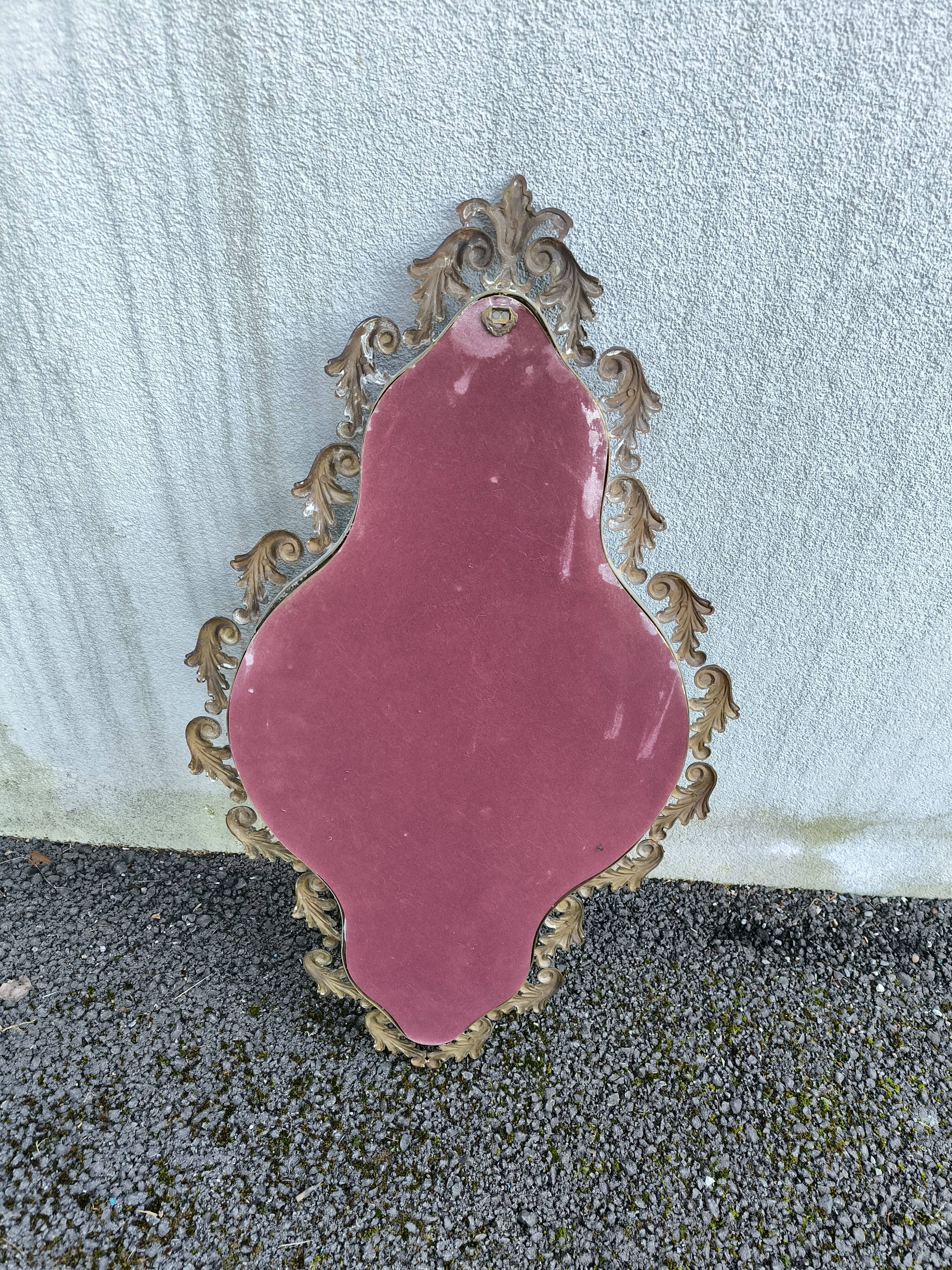 Antique brass mirror