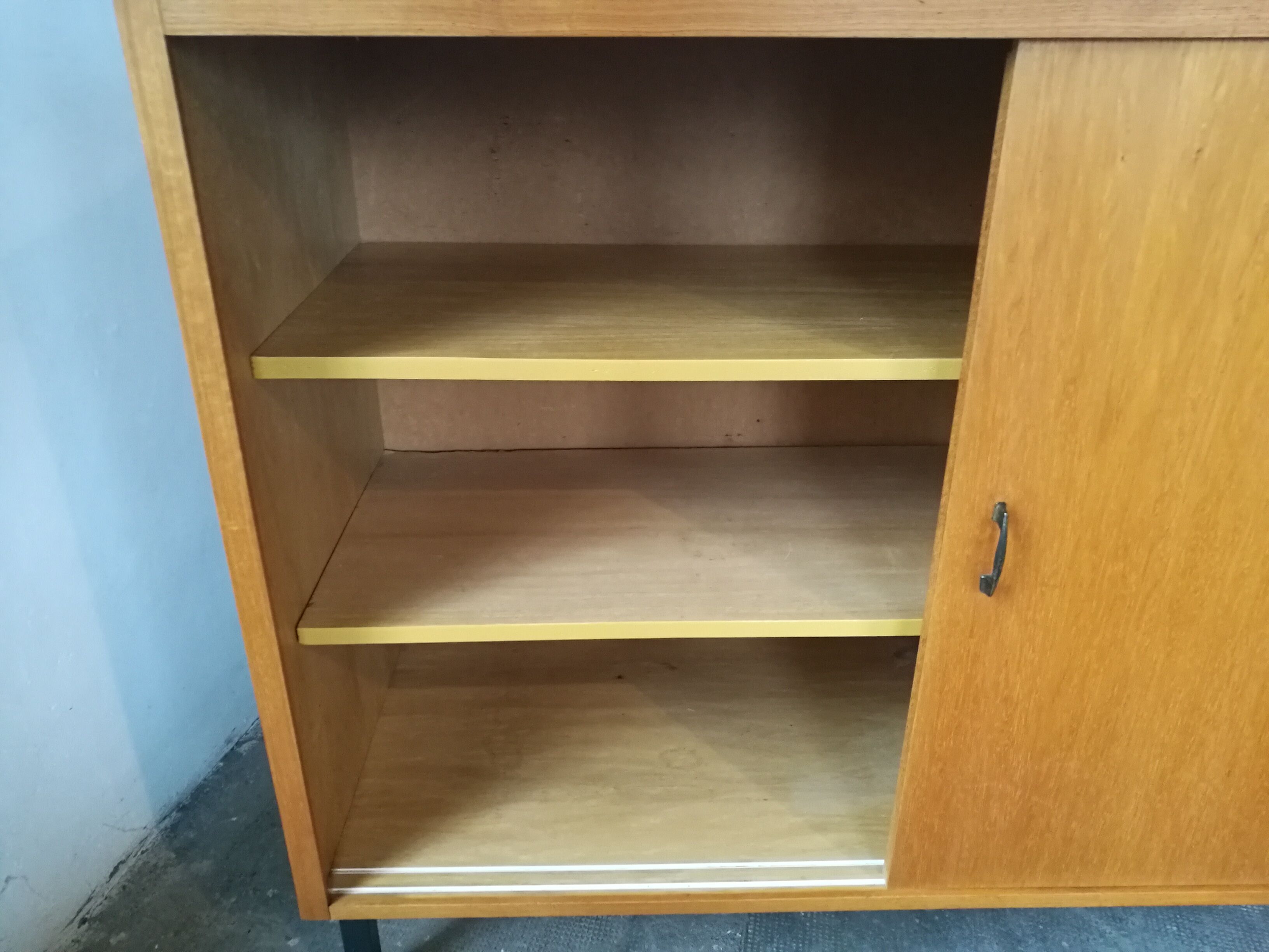 Vintage sideboard sliding doors 1970
