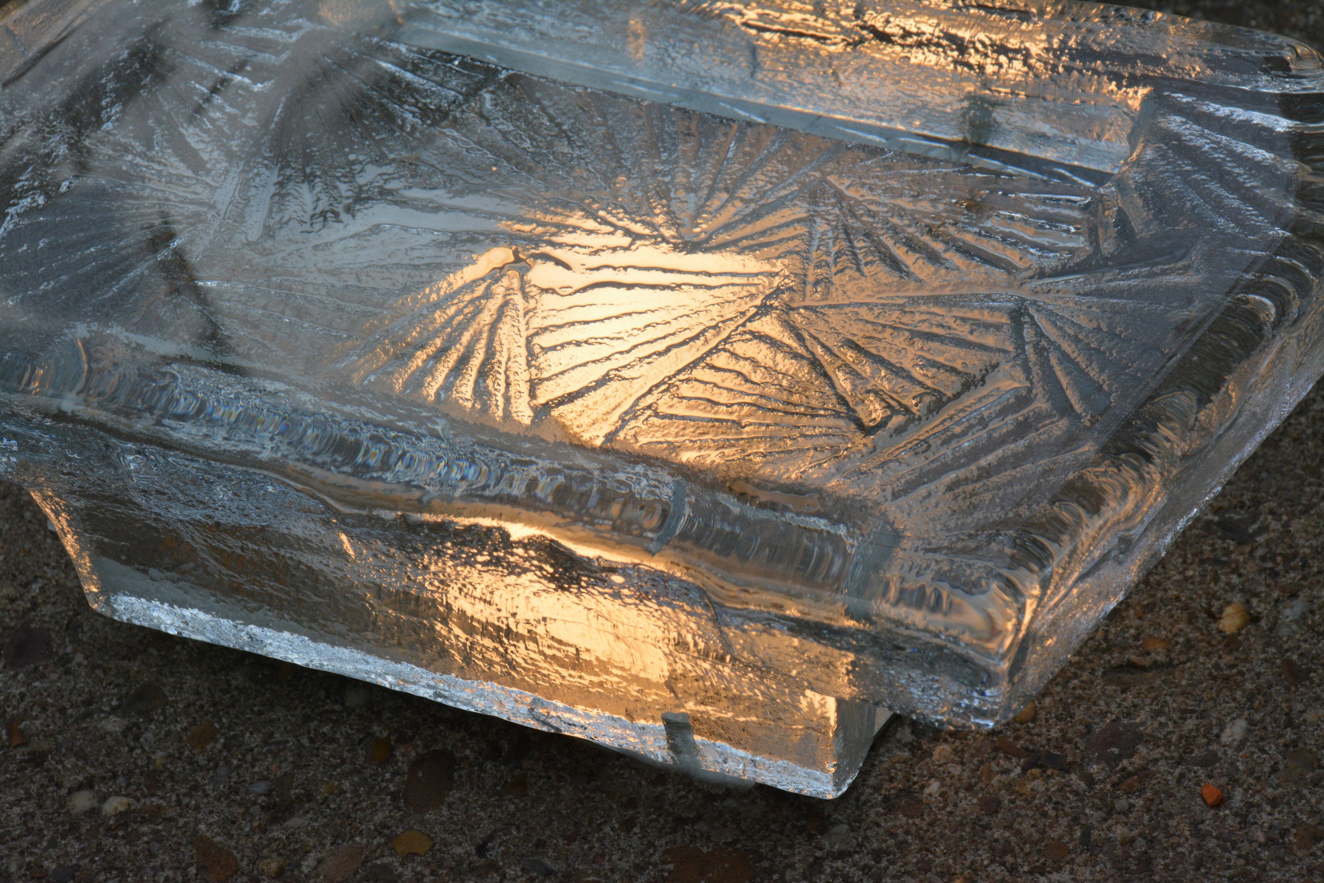 Pair of wall lamps ice glass, NAFA