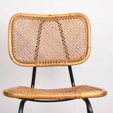 Vintage rattan and metal chair by Dirk Van Sliedrecht for Rohé Noordwolde 1950.
