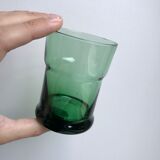 Set of 6 green glasses design 70s