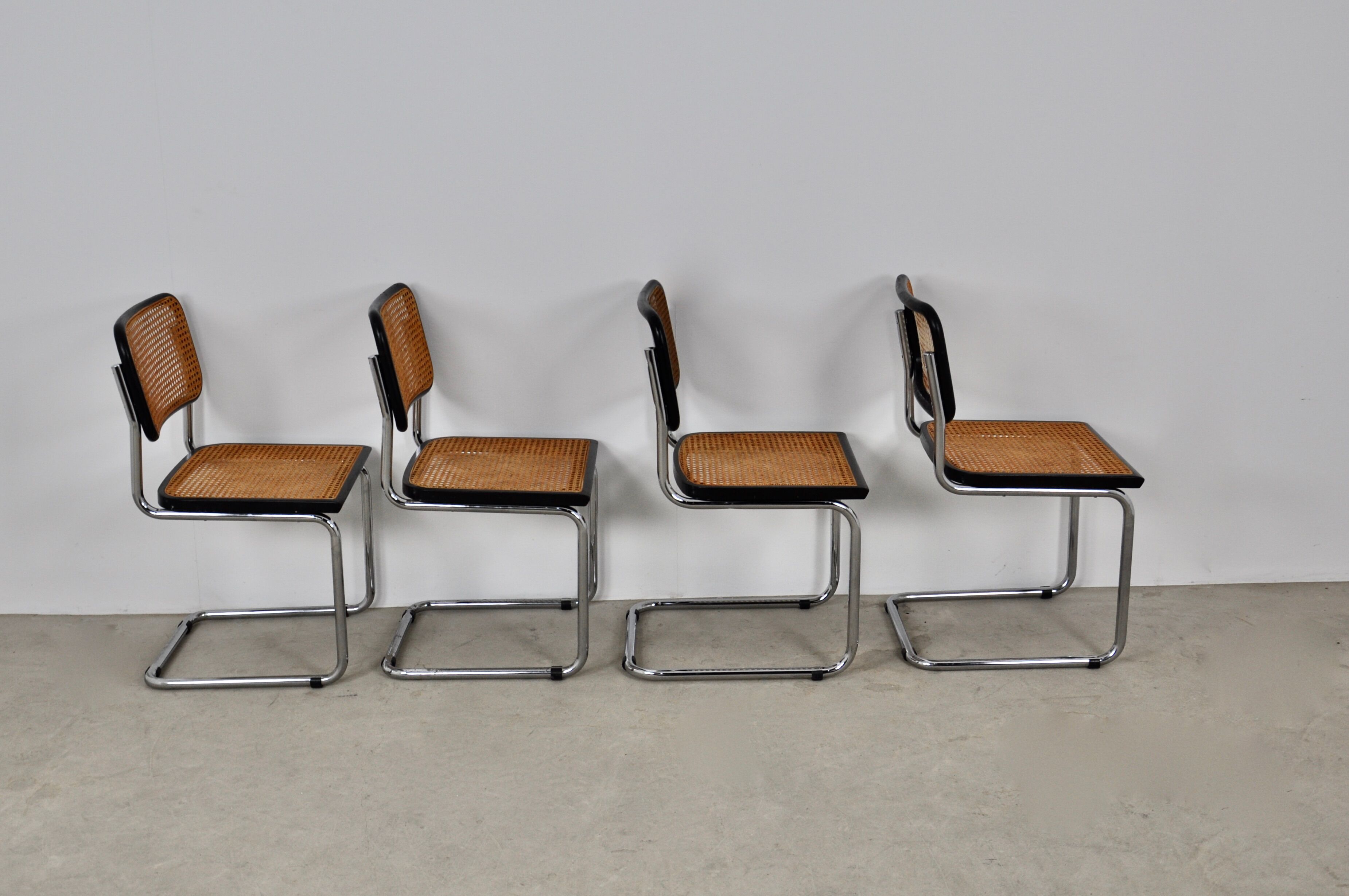 Series of 4 chairs B32 by Marcel Breuer