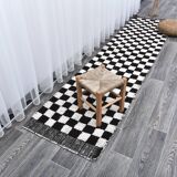 2x10 Checkered Turkish Vintage Runner Rug 69x294Cm