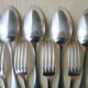 Tableware, housewife 24 pieces in silver metal 84 G Art Deco style