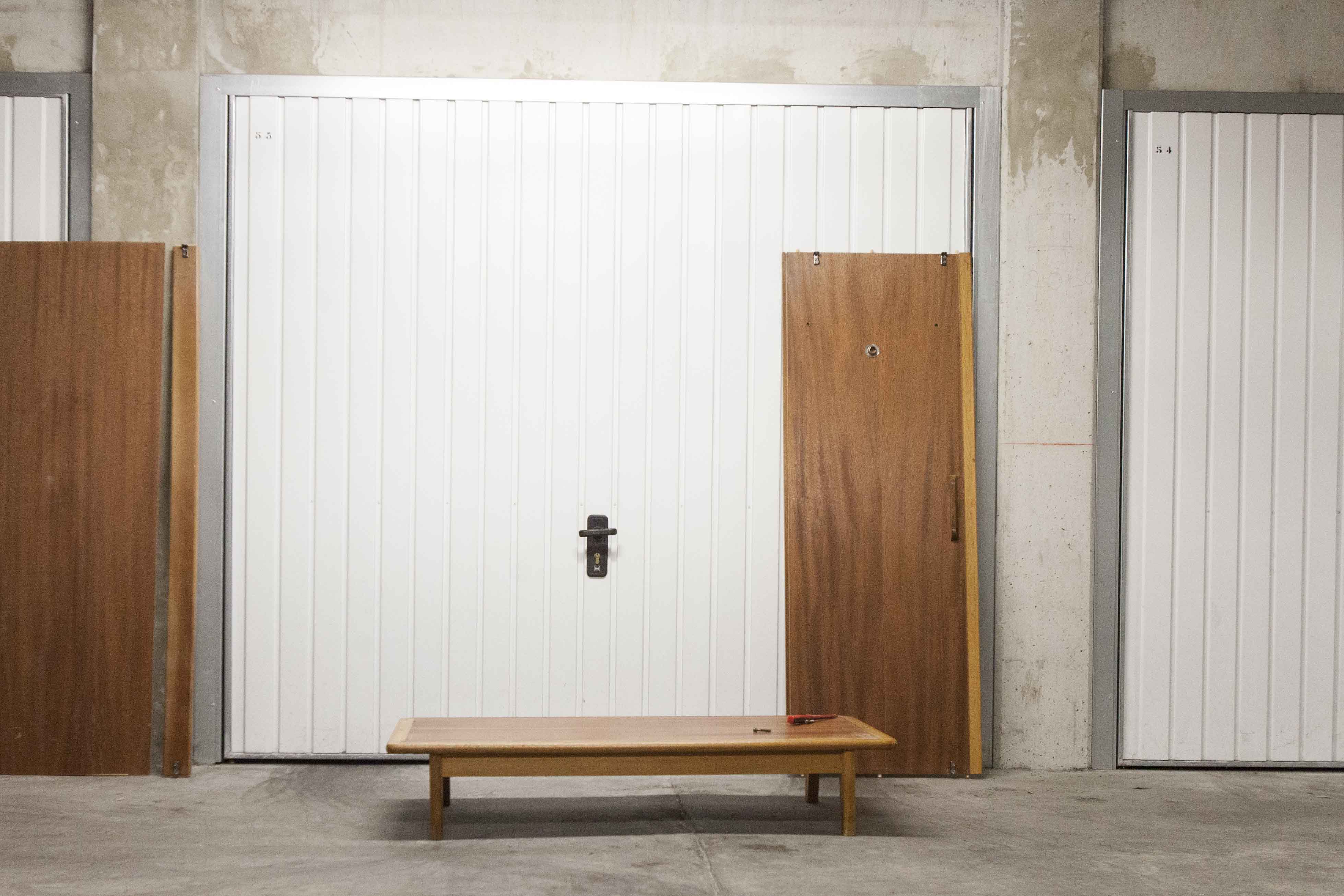 Scandinavian wardrobe 2 sliding doors 1960