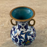 Miniature vase in brass and cloisonné enamel