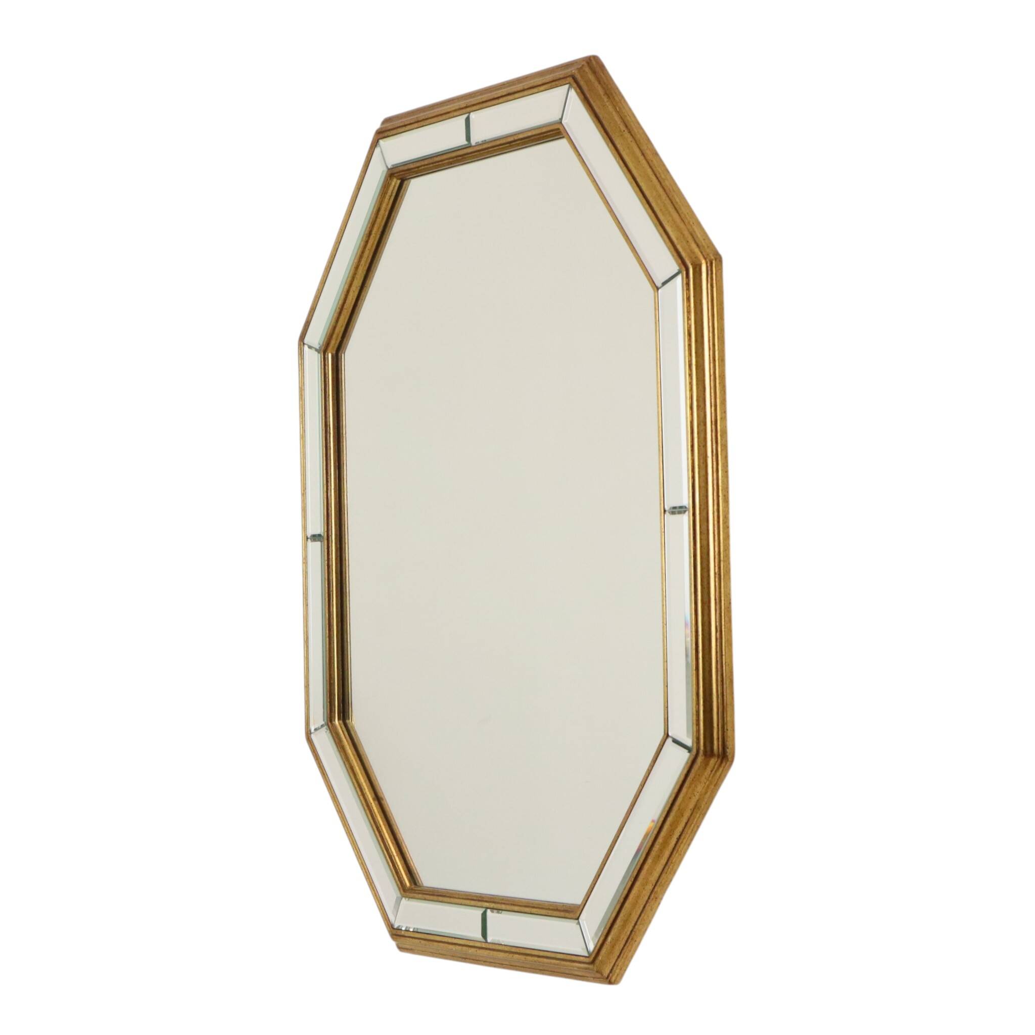 Grand miroir octogonal Deknudt, style Hollywood Regency
