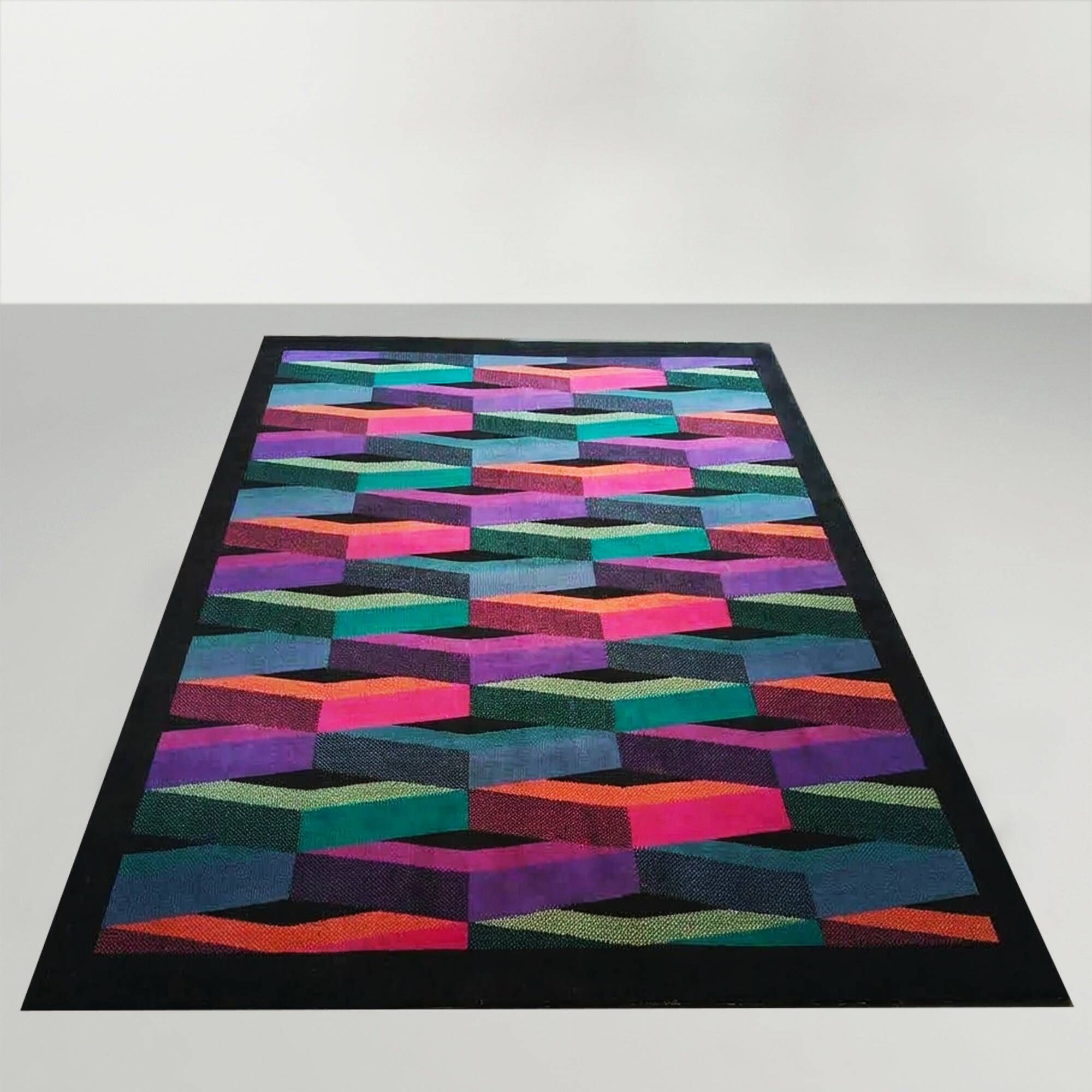 Stunning 1980s Italian post-modern wool rug by Missoni for T&J Vestor