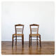 4 old flying chairs with natural canning seat