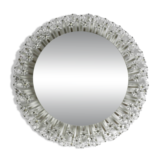 Mid Century Münchner Zier-Form flower mirror illuminated by Schöninger