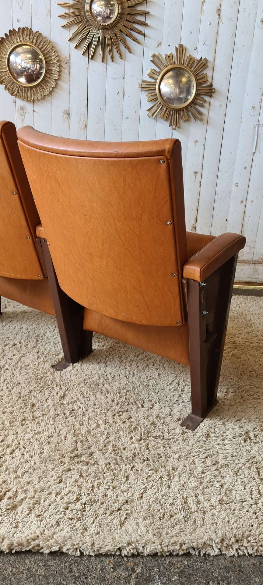 Pair of vintage cinema armchairs