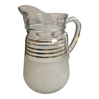 Granite water pitcher with golden edging 50s-60s