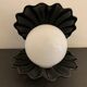 Black ceramic shell lamp and white opaline