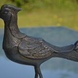 Brass peacock sculpture