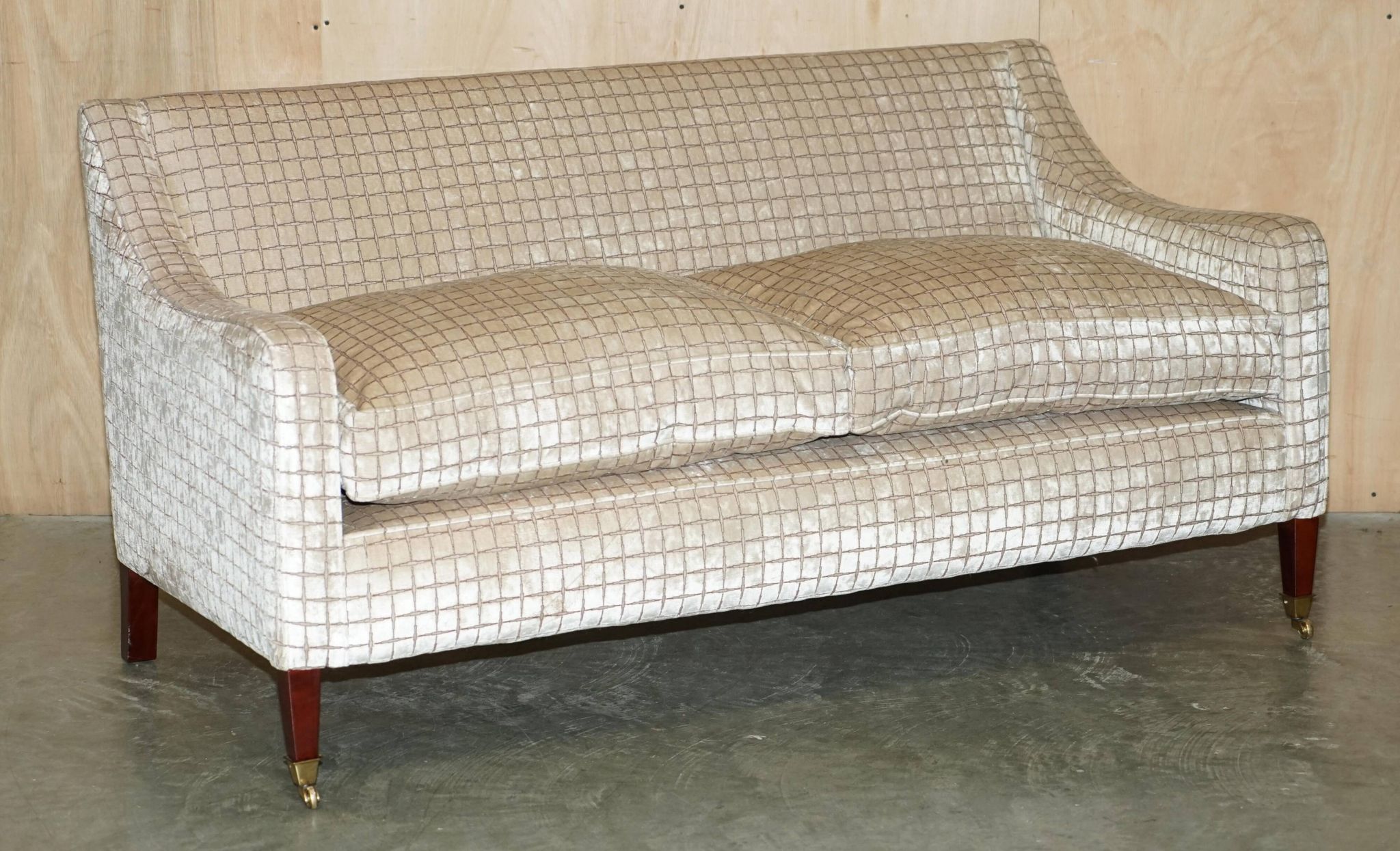 Canapé et repose-pieds en tissu, faits main en Angleterre