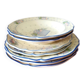 Ansemble de7 anciennes assiettes ,  Gien