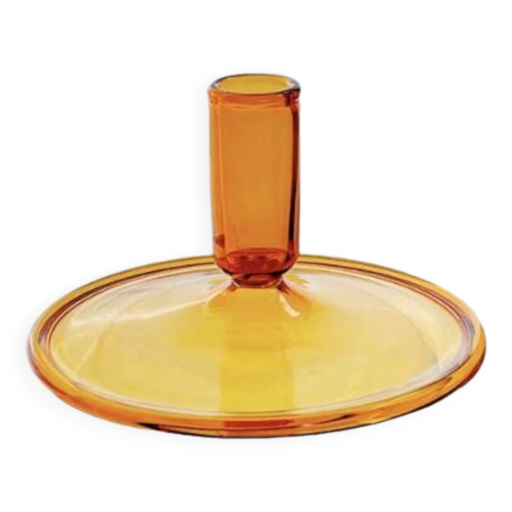 Amber Flat Candle Holder
