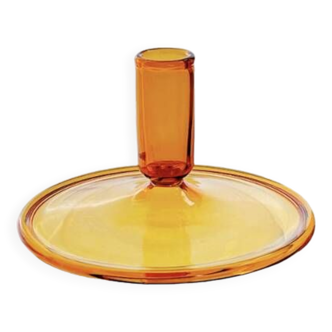 Amber Flat Candle Holder