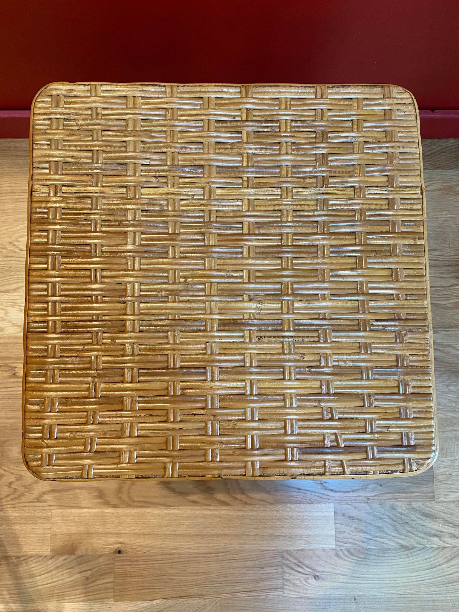 Vintage bedside tables year 70/80 rattan and cannage