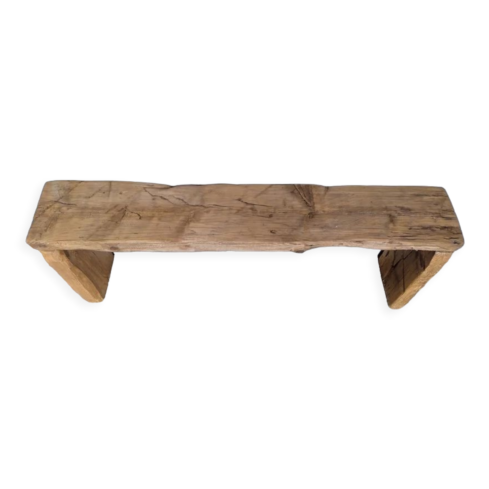 Solid wood bench patinated 120cm