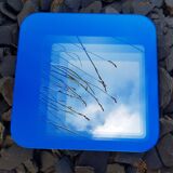 Blue vintage style mirror