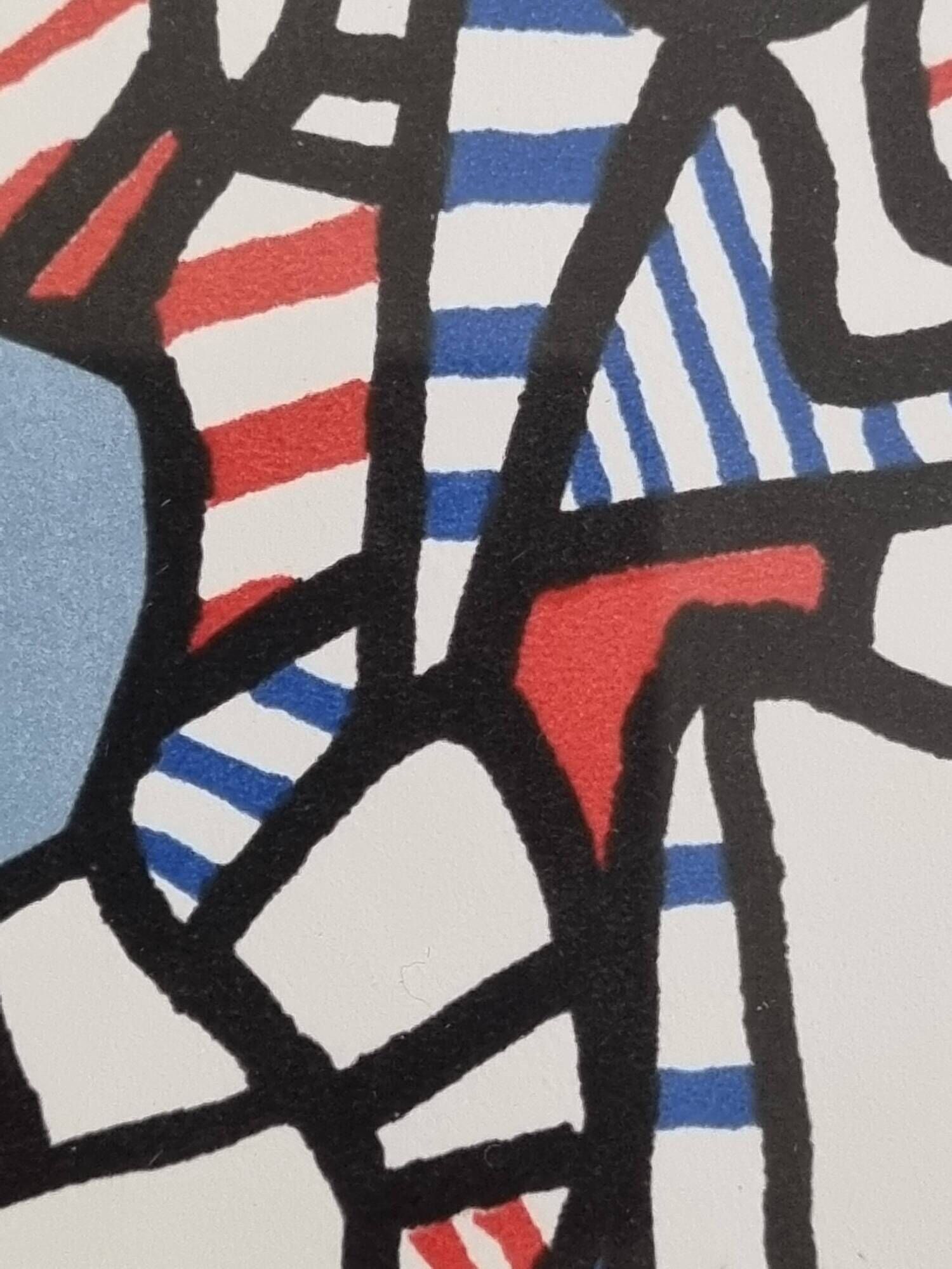 Screenprint after Jean Dubuffet framed under glass 27 cm by 32 cm
