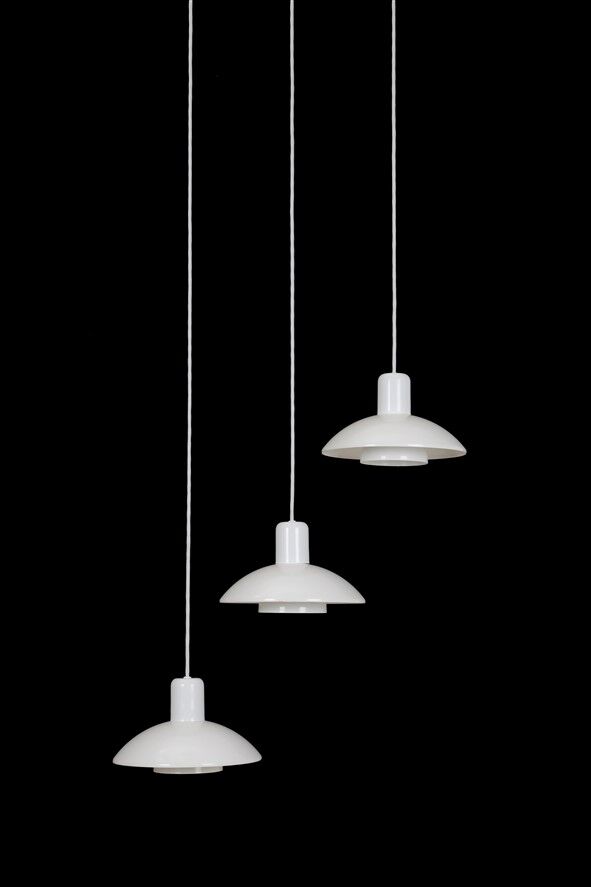 Set of 3 "Type 728" pendant lamps by E.S. Horn (Aalestrup) / 1980s / Danish modern design