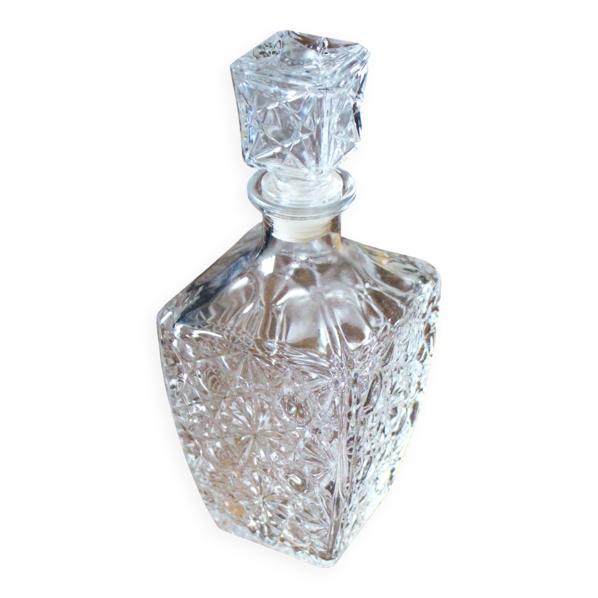 80s crystal star whiskey carafe