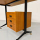 Vintage Italian design desk from the 1960s in wood and metal.