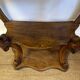 Napoleon III console in walnut and white marble