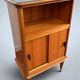 Vintage 1950s hi-fi cabinet – Scandinavian style – blond wood with brass legs