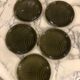 Set of 5 vintage green fish plates